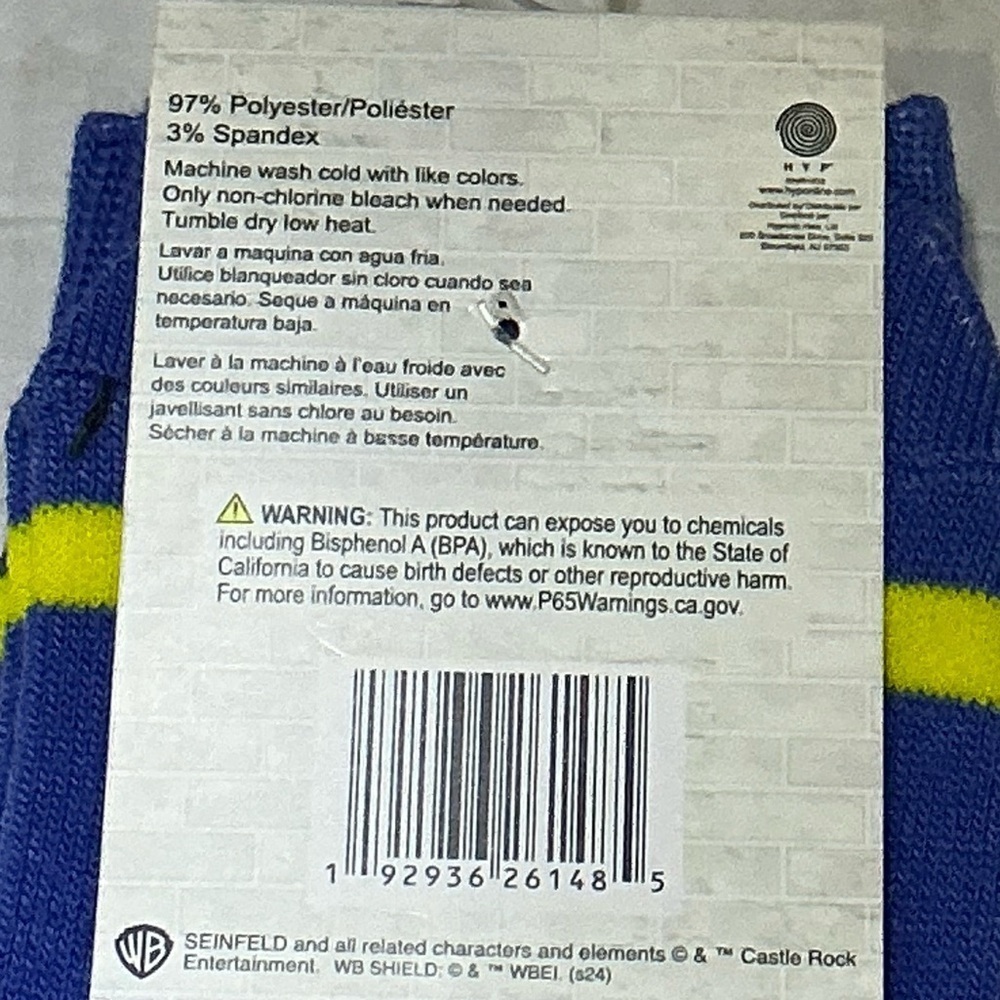 Seinfeld Novelty Crew Socks Nostalgic TV Show Unisex Women 7-13 Men 6-12 New NWT - Picture 8 of 16